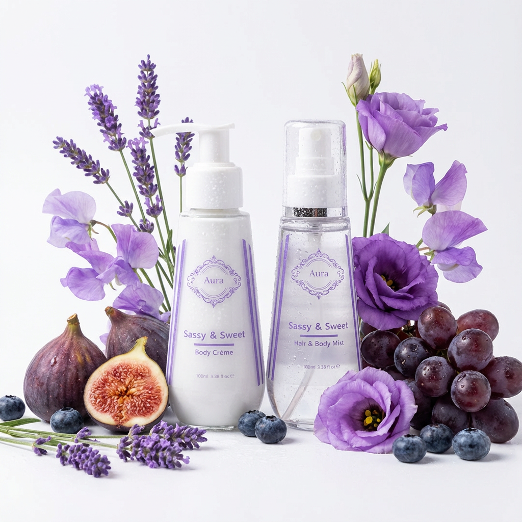 sassy & sweet hair & body mist + body creme